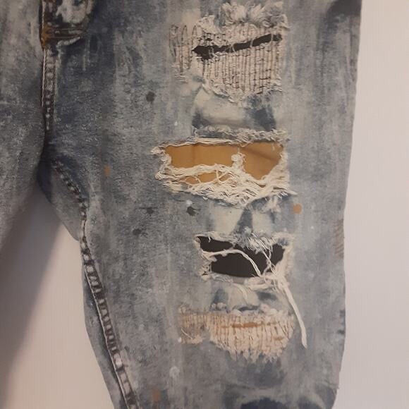 Another Hype Piece Jean Shorts Mens 42 Baggy Denim Short Y2K Distress Grunge AHP - Picture 5 of 13